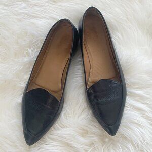 Everlane Black Modern Point Italian Leather Loafer Shoes